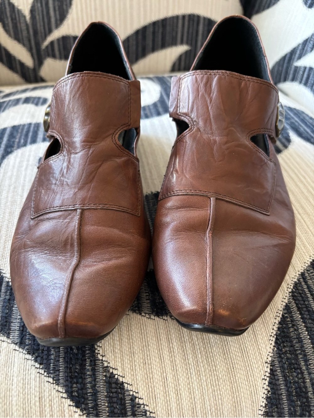 Josef Seibel Brown Leather Women's Wedge Cutout Shoes - Picture 6 of 6